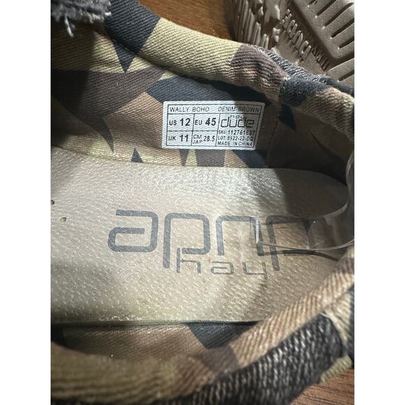 Hey Dude Wally Boho Men 12 Denim Brown Neutral Slip On Shoes Casual Cowboy Aztec - Picture 2 of 7